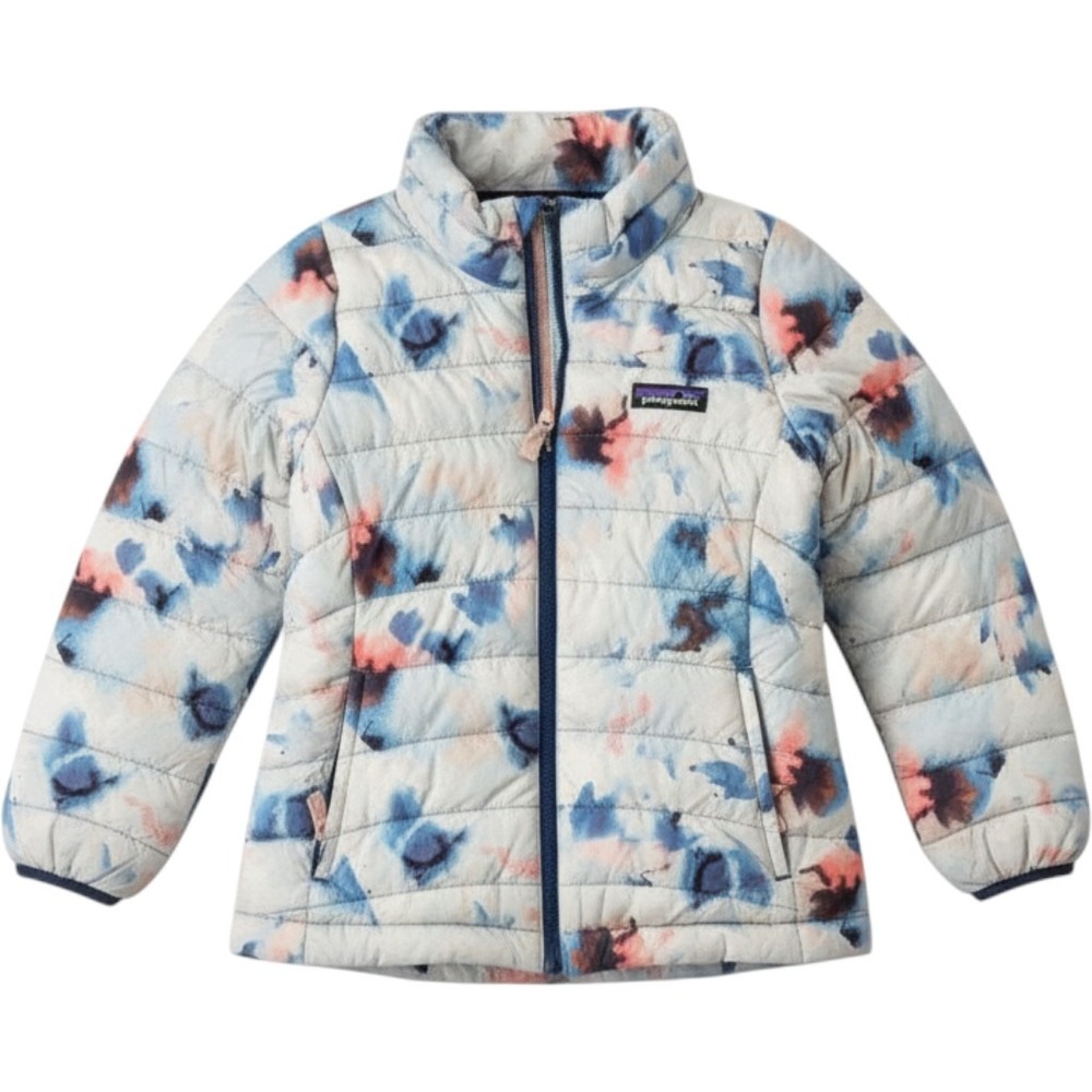 Patagonia Down Sweater Jacket Kids XS 5-6 Blue Pink Floral Puffer Coat